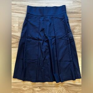 Harlowe & Graham Midnight Blue Pleated Midi Skirt
